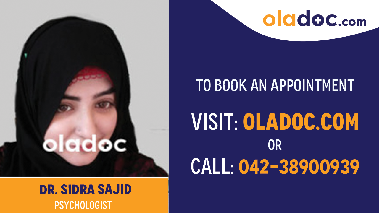 Book appointment with Dr. Sidra Sajid-best Psychologist in Gujranwala